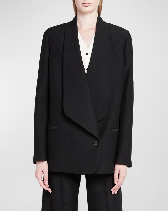 Sheri Slubbed Wool Blazer Jacket Product Image