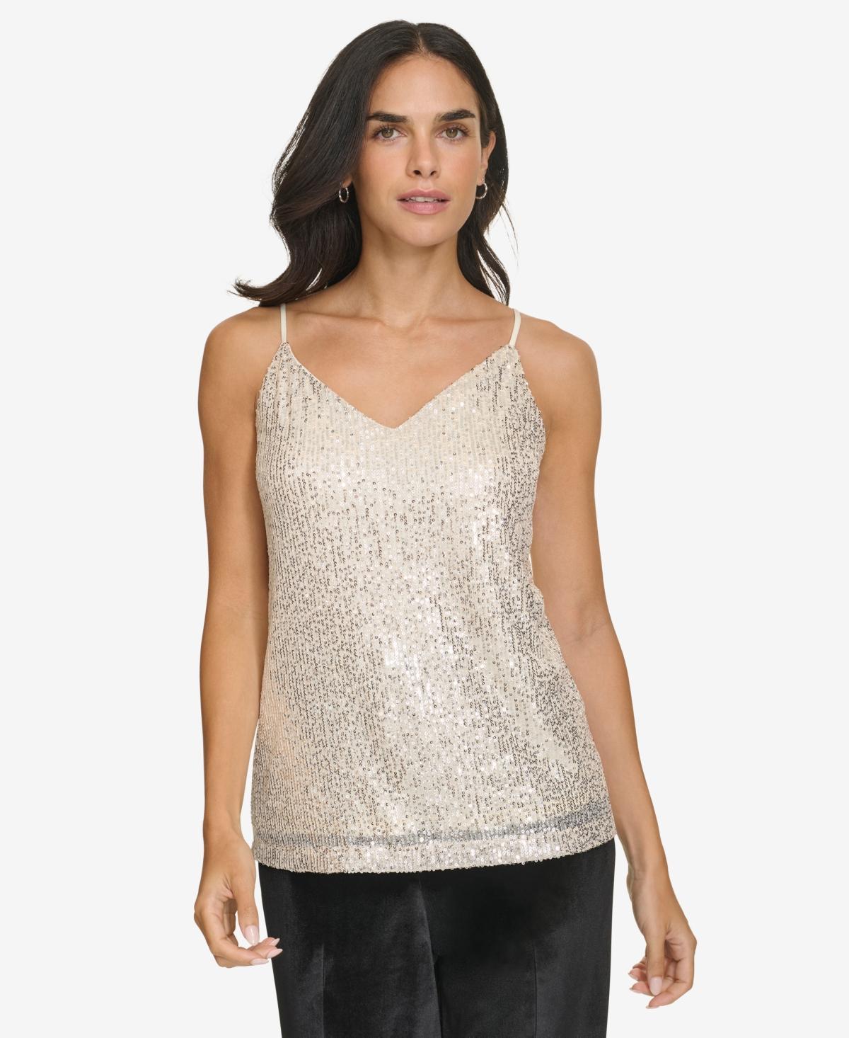 Calvin Klein Womens V-Neck Sequin Camisole Product Image