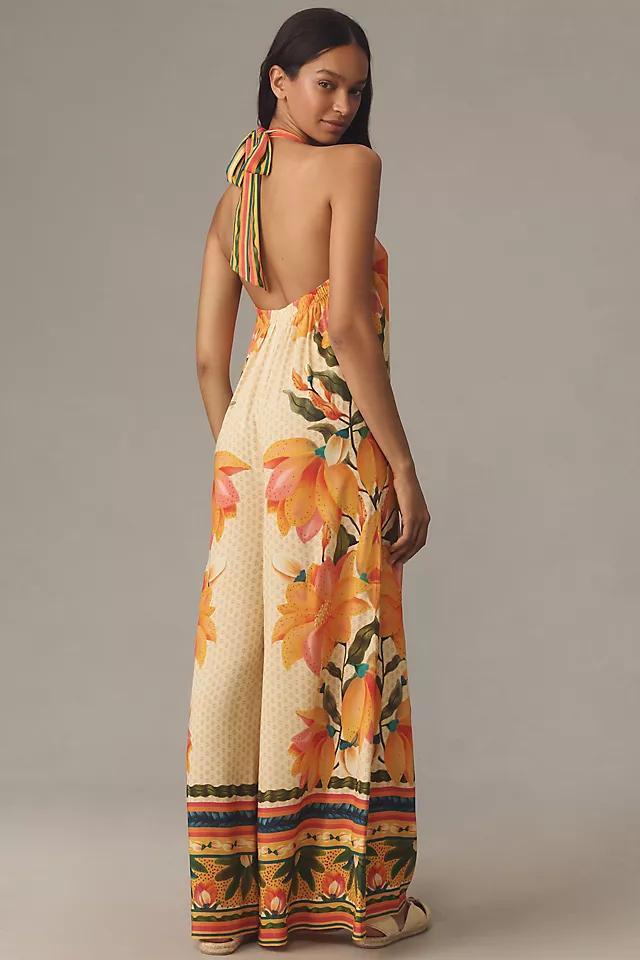 Farm Rio x Anthropologie Floral Halter Jumpsuit Product Image