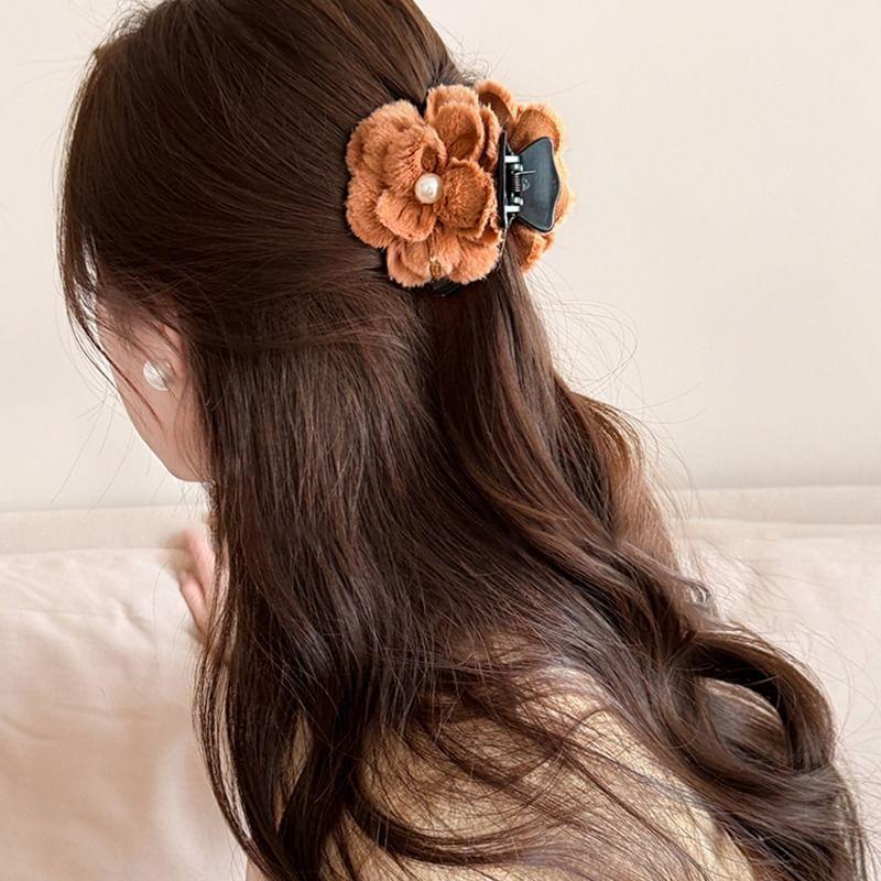 Velvet 3D Flower Hair Claw Product Image