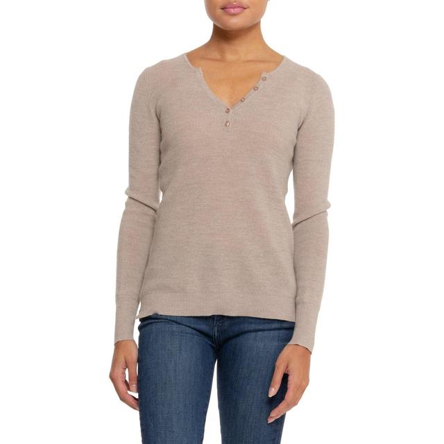 Wicked Wool Waffle Stitch Henley Sweater - Merino Wool Product Image