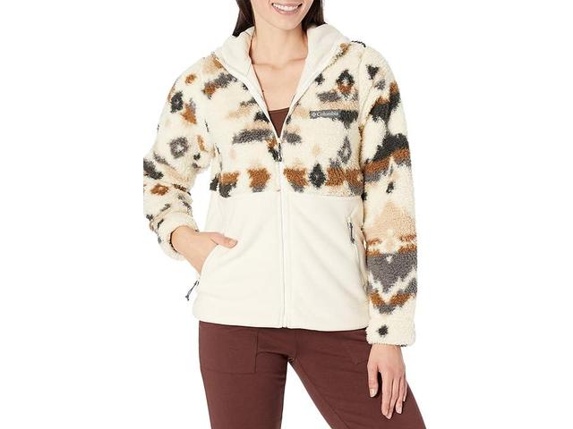 Columbia Winter Pass Sherpa Hooded Full Zip (Chalk Rocky Mountain Print/Chalk) Women's Clothing Product Image