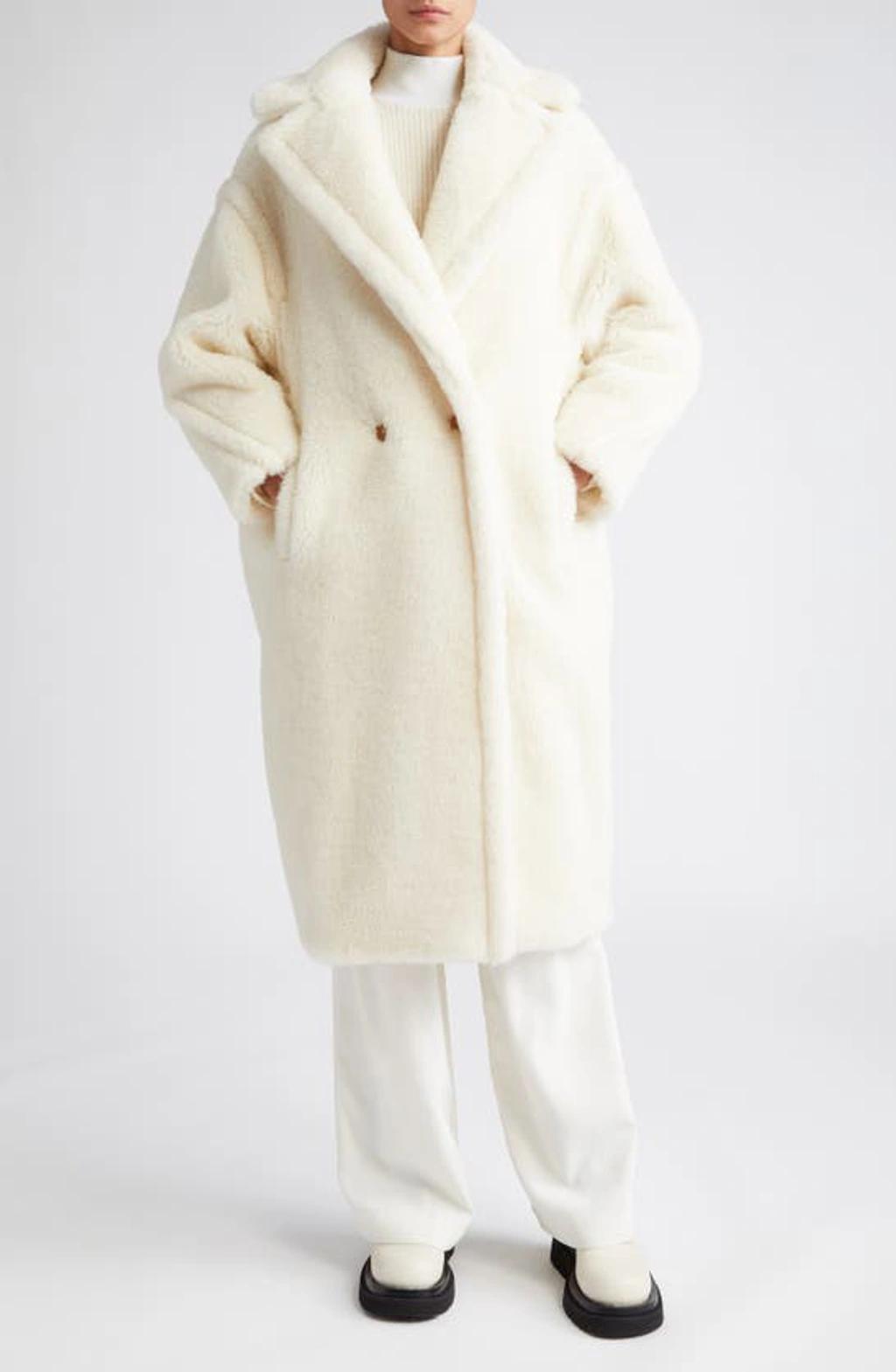 MAX MARA Tedgirl Alpaca-blend Coat In White Product Image