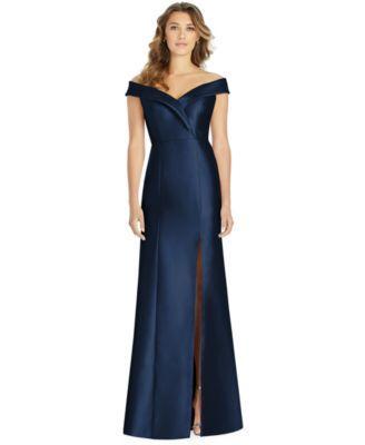 Off-The-Shoulder Satin Gown Product Image