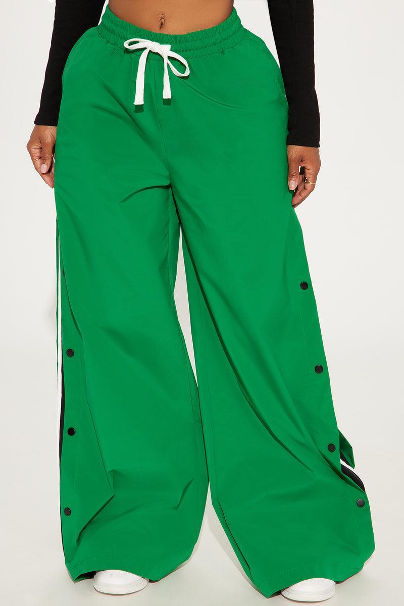 Jennie Snap Button Track Pant - Green/combo Product Image