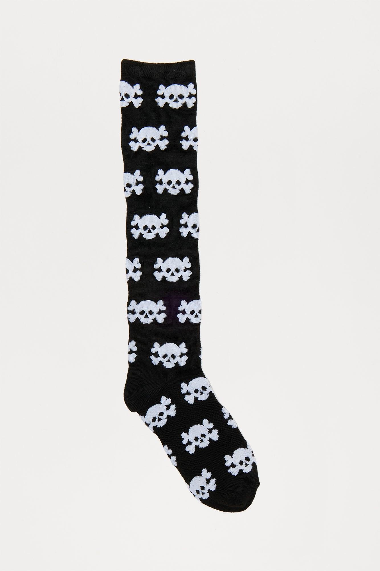 All Over Skull Socks - Black/White Product Image