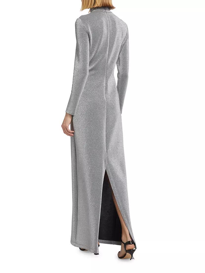 Metallic Lurex Turtleneck Maxi Dress Product Image