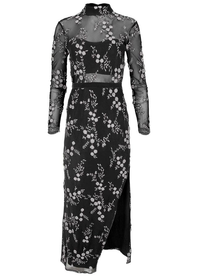 Embroidered Floral Maxi - Black Product Image