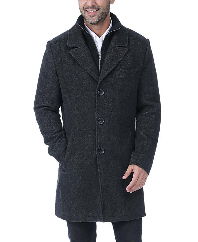 Bgsd Men Leon Herringbone Wool Blend Coat with Bib Product Image