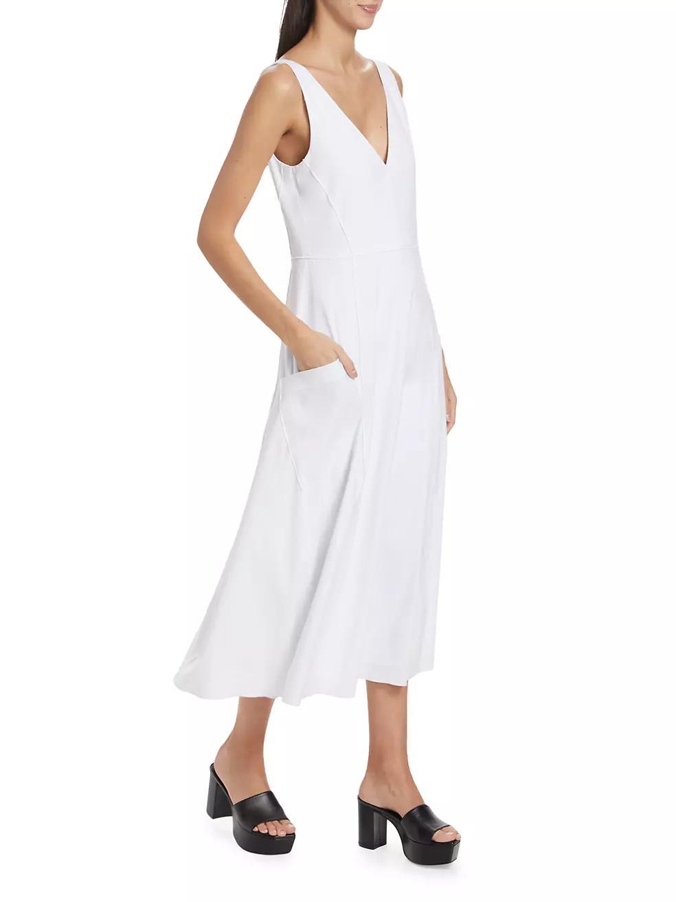 Relaxed V-neck Midi-Dress Product Image