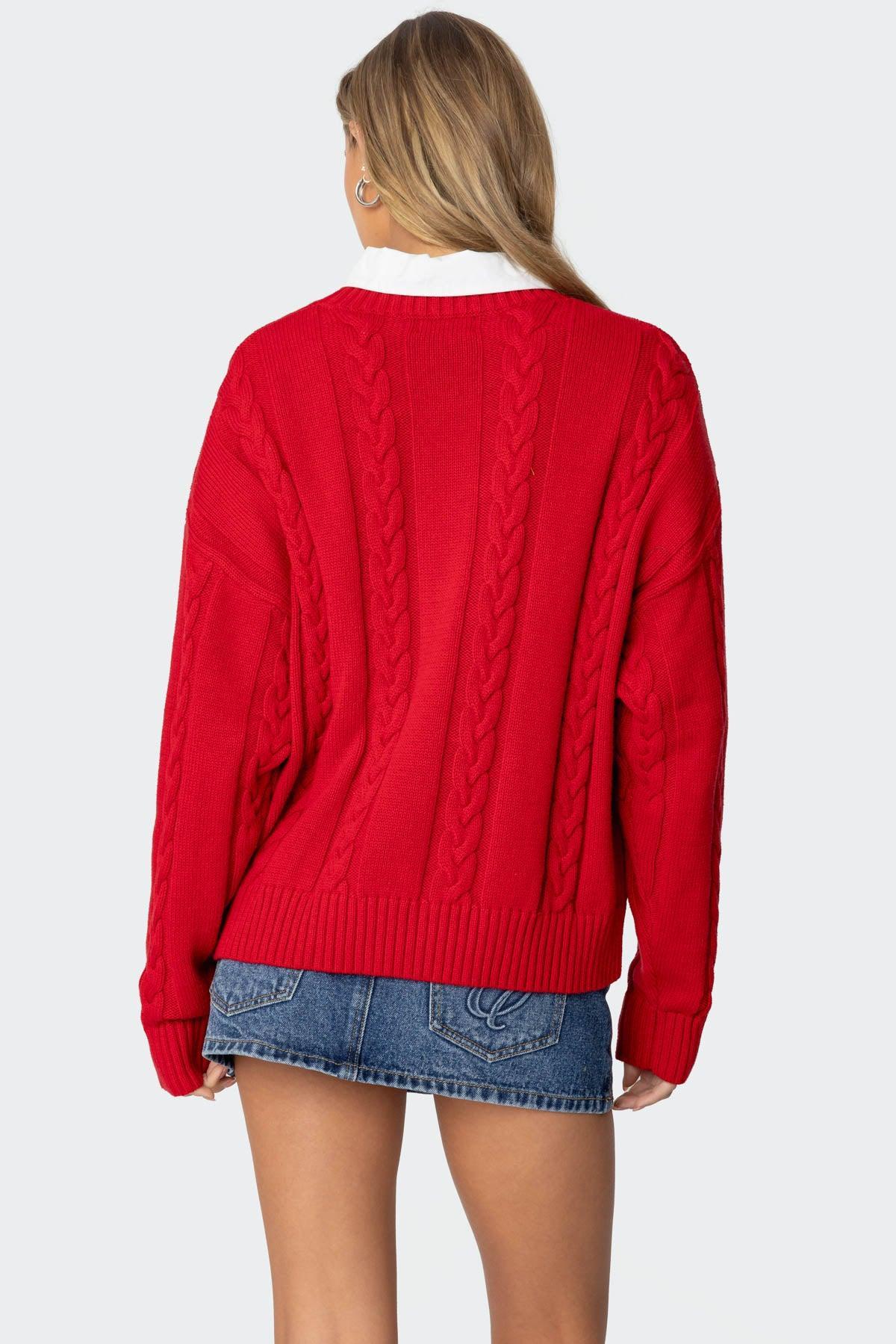 Acacia Oversized Cable Knit Sweater Product Image