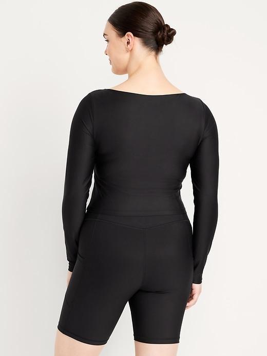 PowerSoft Long-Sleeve Crop Support Top Product Image