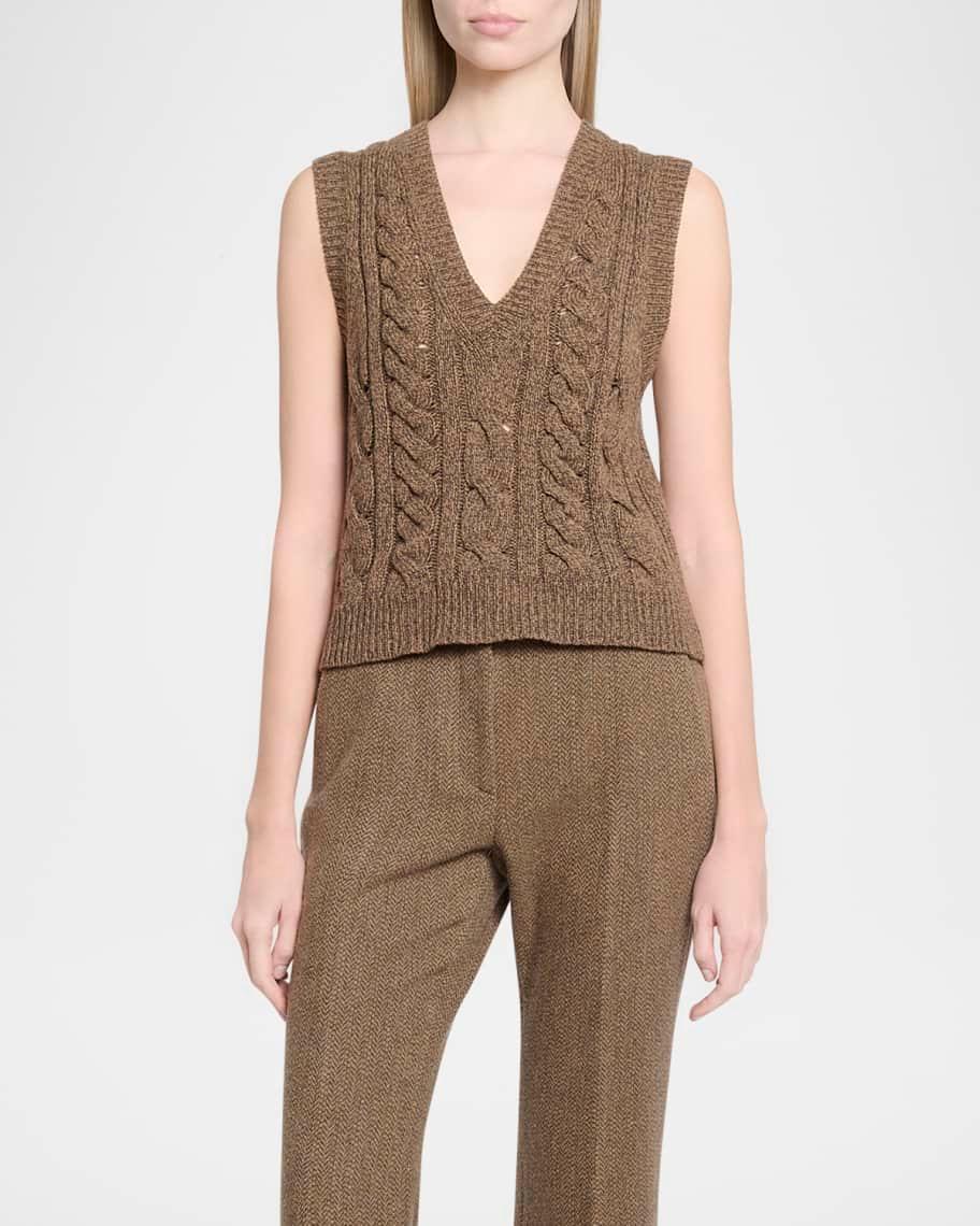 Selsey Cashmere Cable Knit Sweater Vest Product Image