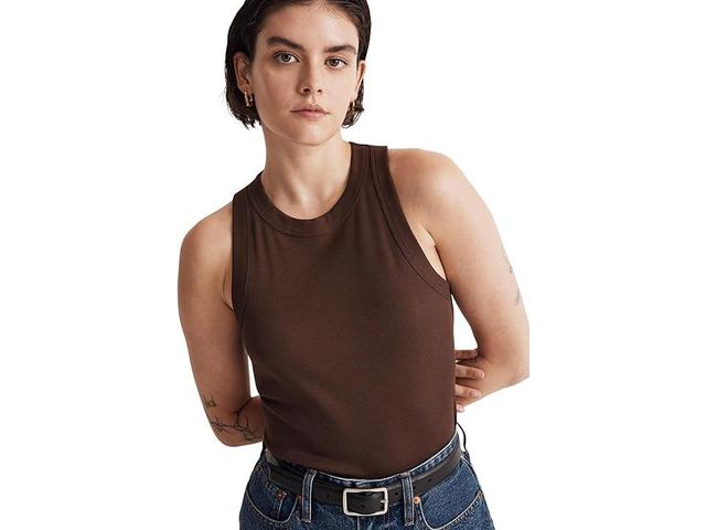 Madewell Supima(r) Rib Cutaway Tank (Dark Coffee) Women's Clothing Product Image