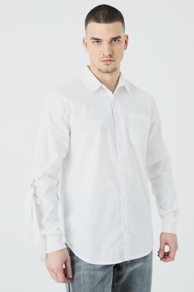 Tall Longsleeve Cinch Strap Shirt | boohooMAN USA Product Image