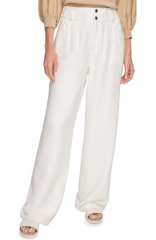 DKNY Crinkle High Waist Wide Leg Pants Product Image