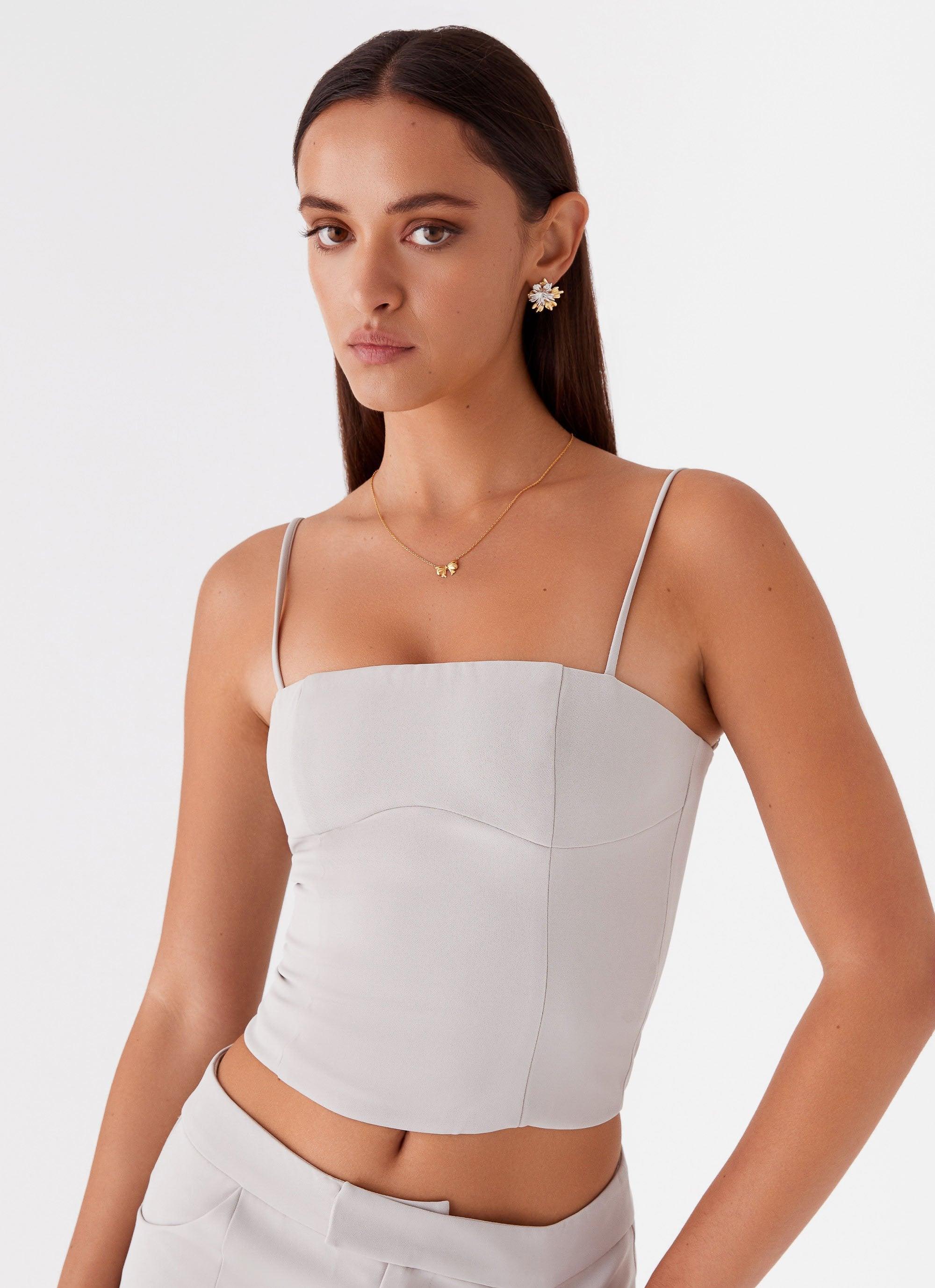 Eliana Crop Top - Grey Product Image