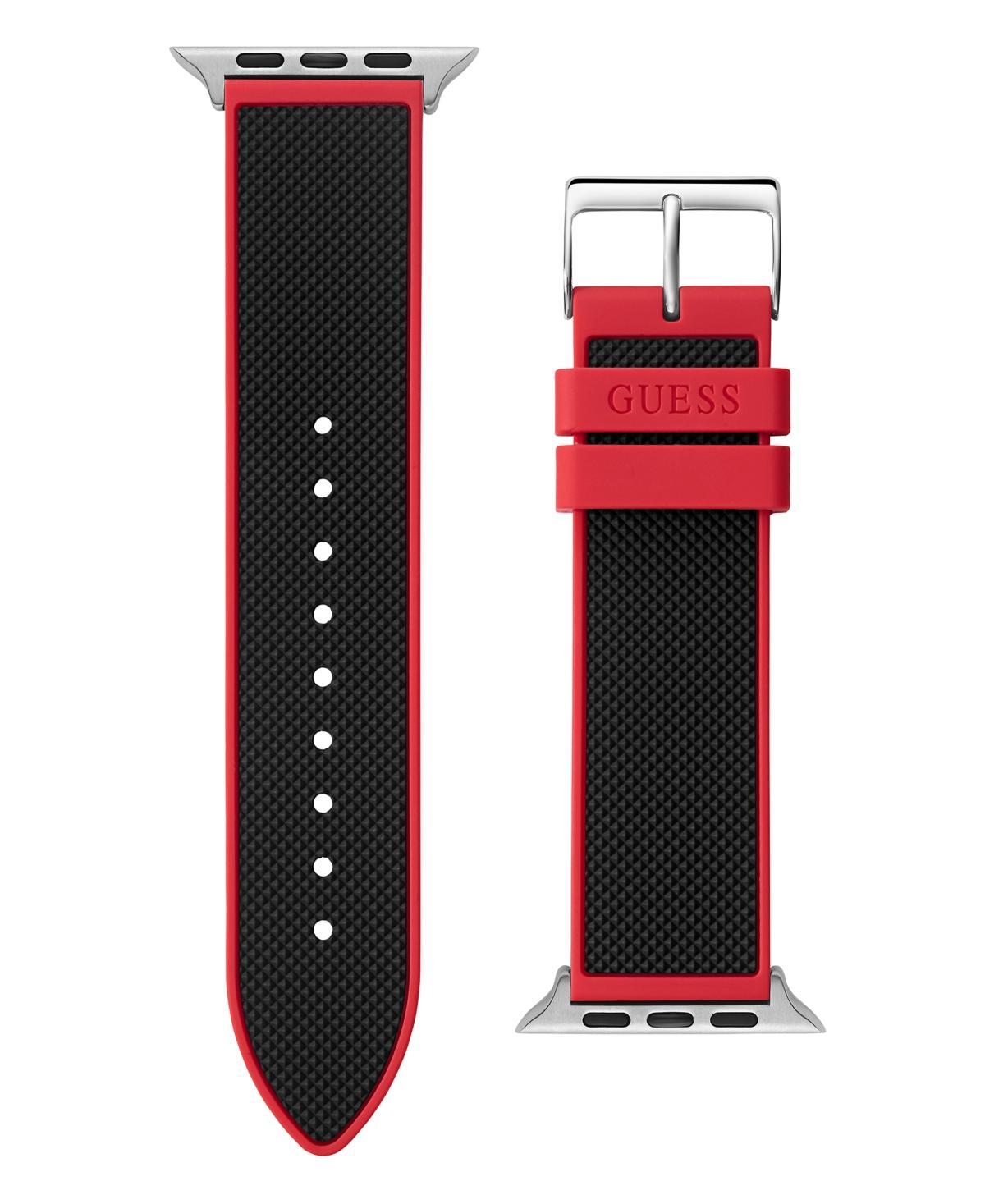 Guess Mens Black on Red Silicone band compatible with Apple 42mm, 43mm, 44mm watch Product Image