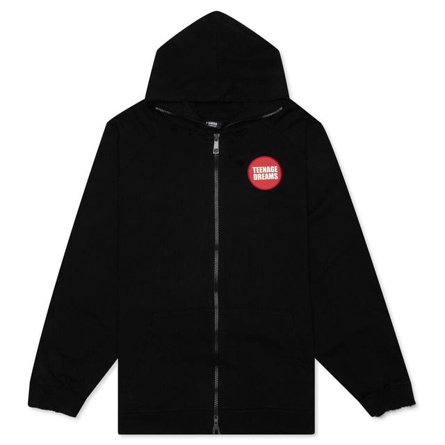 Teenage Dreams Oversized Zipped Hoodie - Black Male Product Image