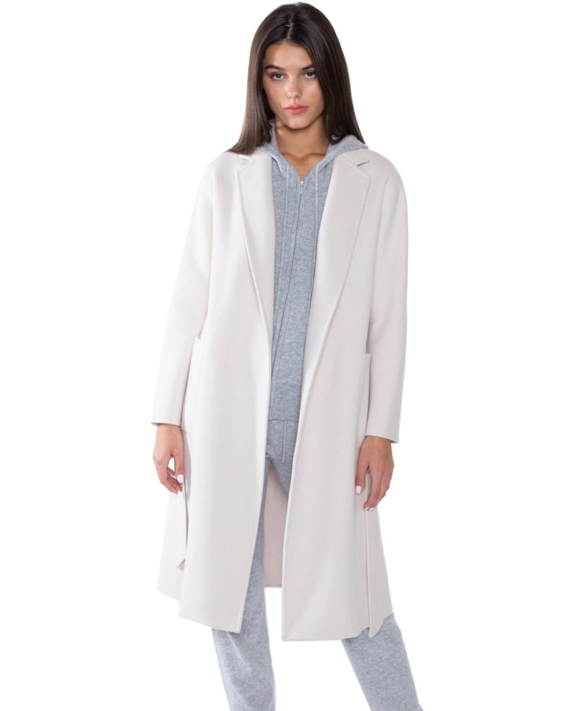 Jennie Liu Womens Cashmere Wool Double Face Overcoat with Belt Product Image