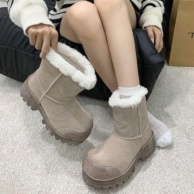 Platform Fleece Lined Short Snow Boots Product Image