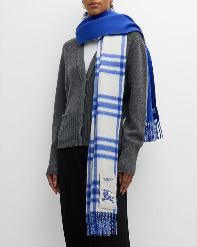 Womens Check Cashmere Scarf Product Image