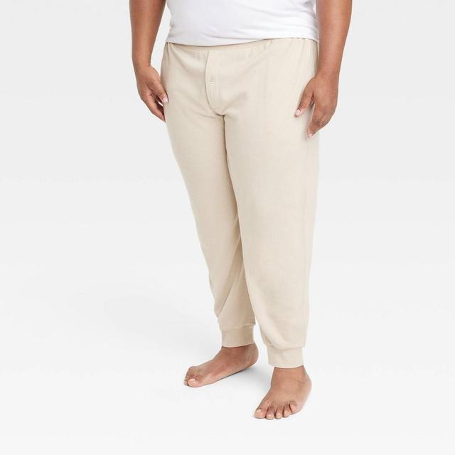 Mens Big & Tall Knit Jogger Pajama Pants - Goodfellow & Co Tan 3XL Product Image