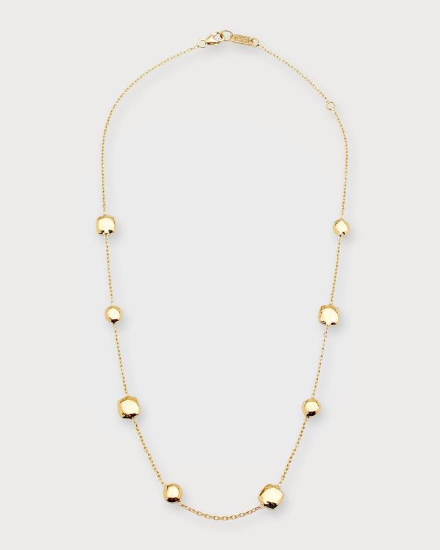 Short Hammered Pinball Chain Necklace in 18K Gold Product Image