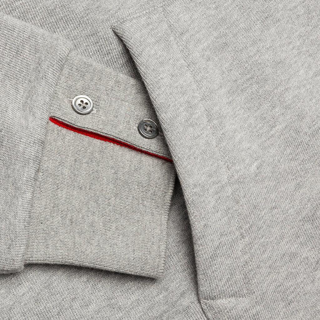 Zip-Up Pullover Hoodie - Light Grey Male Product Image