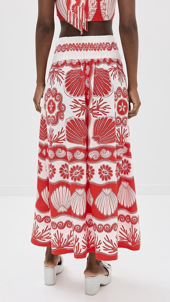 FARM Rio Ainika Shell Red Skirt | Shopbop Product Image