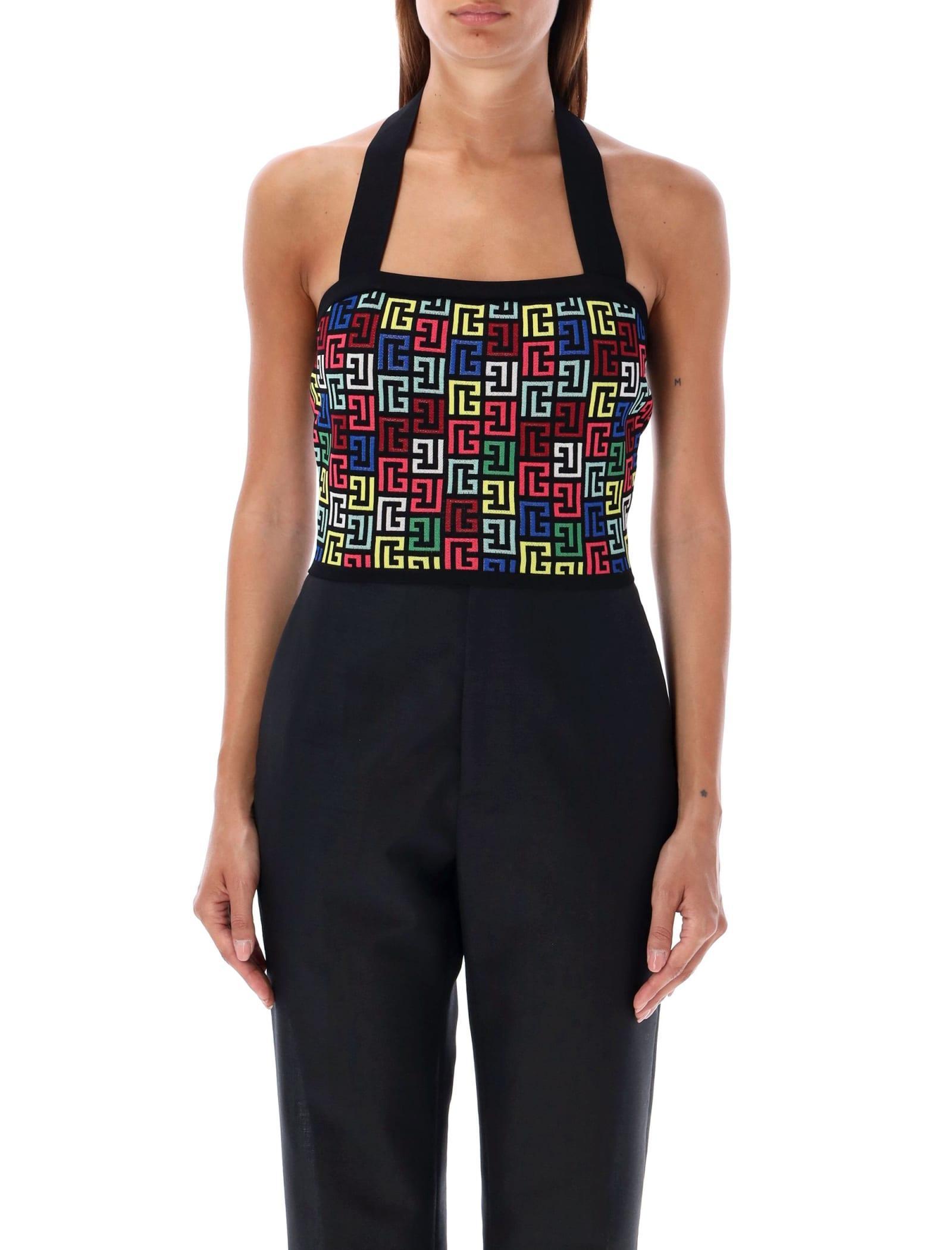 BALMAIN Pb-monogram Knitted Top In Multicolor Product Image