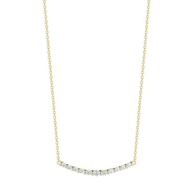 Sunkissed Sterling Cubic Zirconia Bar Necklace, Womens, Gold Tone Product Image