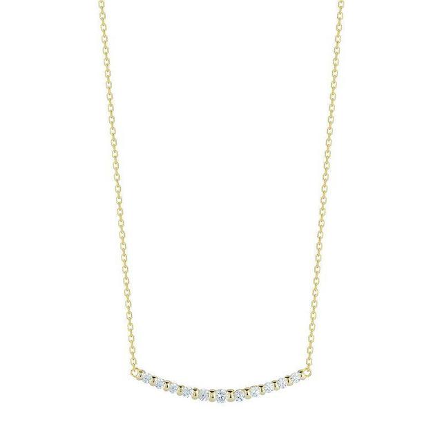 Sunkissed Sterling Cubic Zirconia Bar Necklace, Womens, Gold Tone Product Image