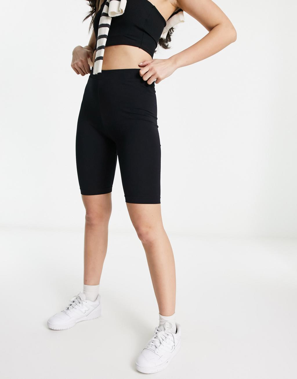 Monki legging shorts in black Product Image