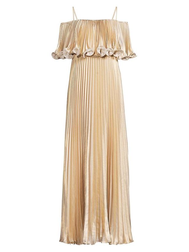 Womens Nikita Metallic Pleated Maxi Dress Product Image