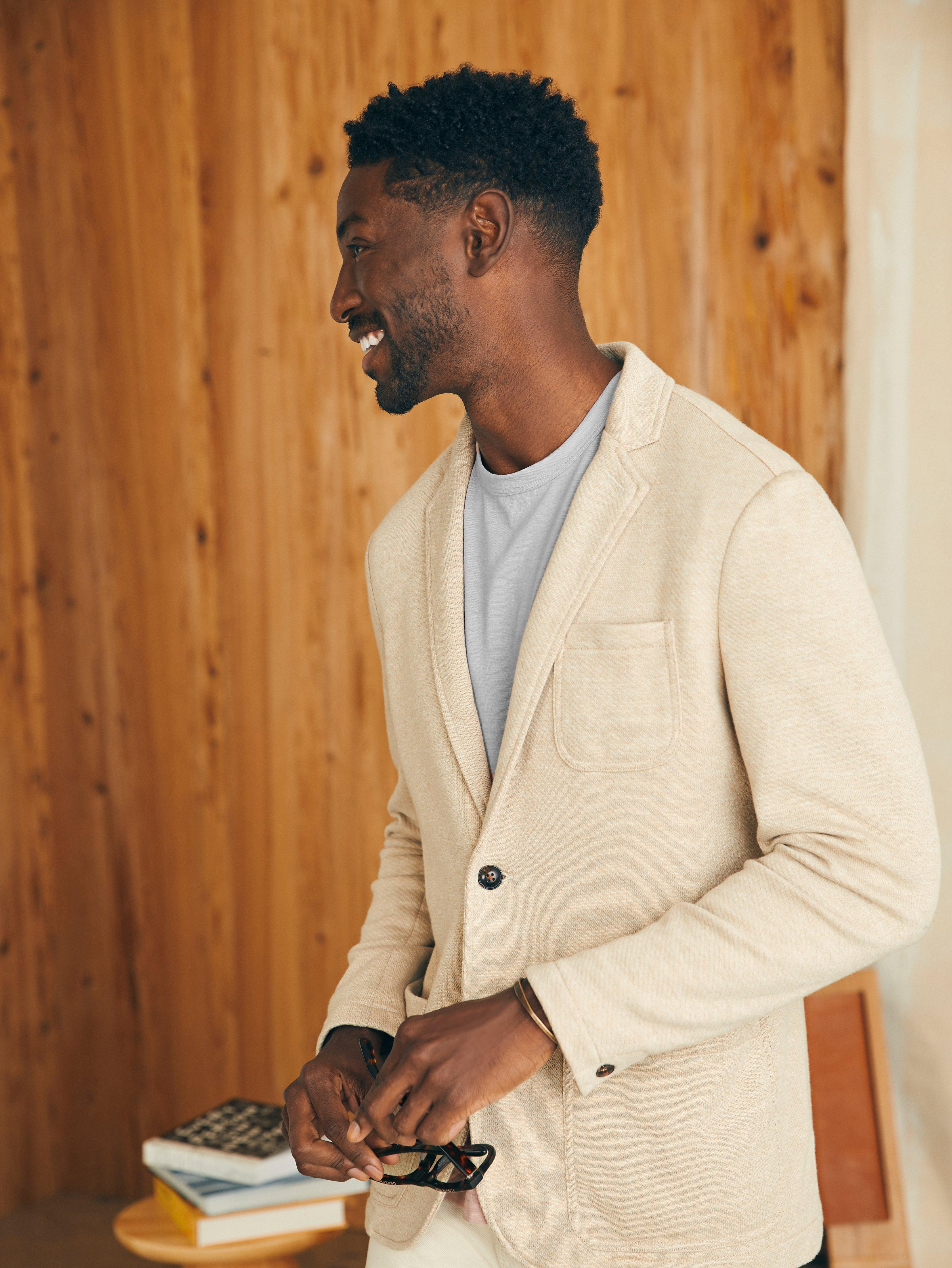 Inlet Knit Blazer (Short) - Khaki Fields Melange Male Product Image