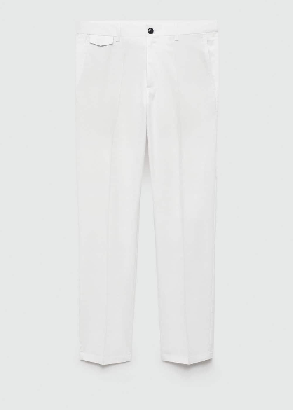 MANGO MAN - Regular fit structure cotton trousers off whiteMen Product Image