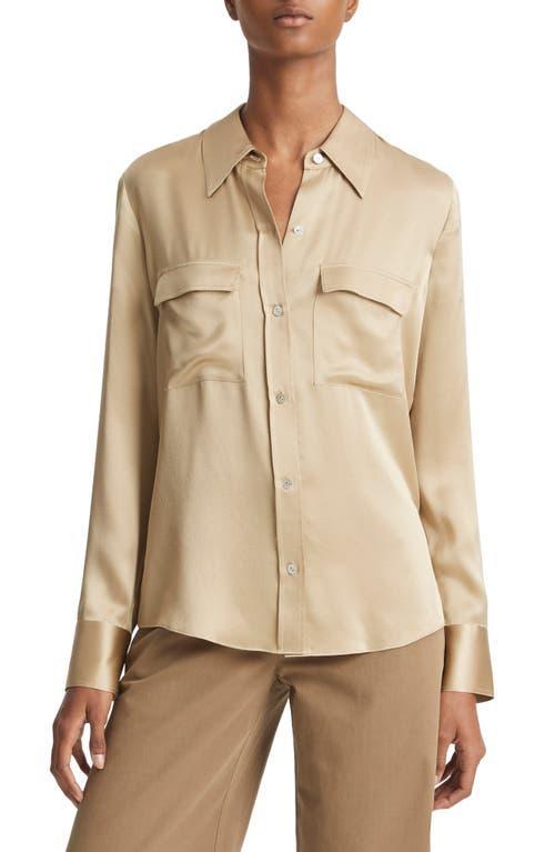 Vince Chest Pocket Satin Shirt Product Image