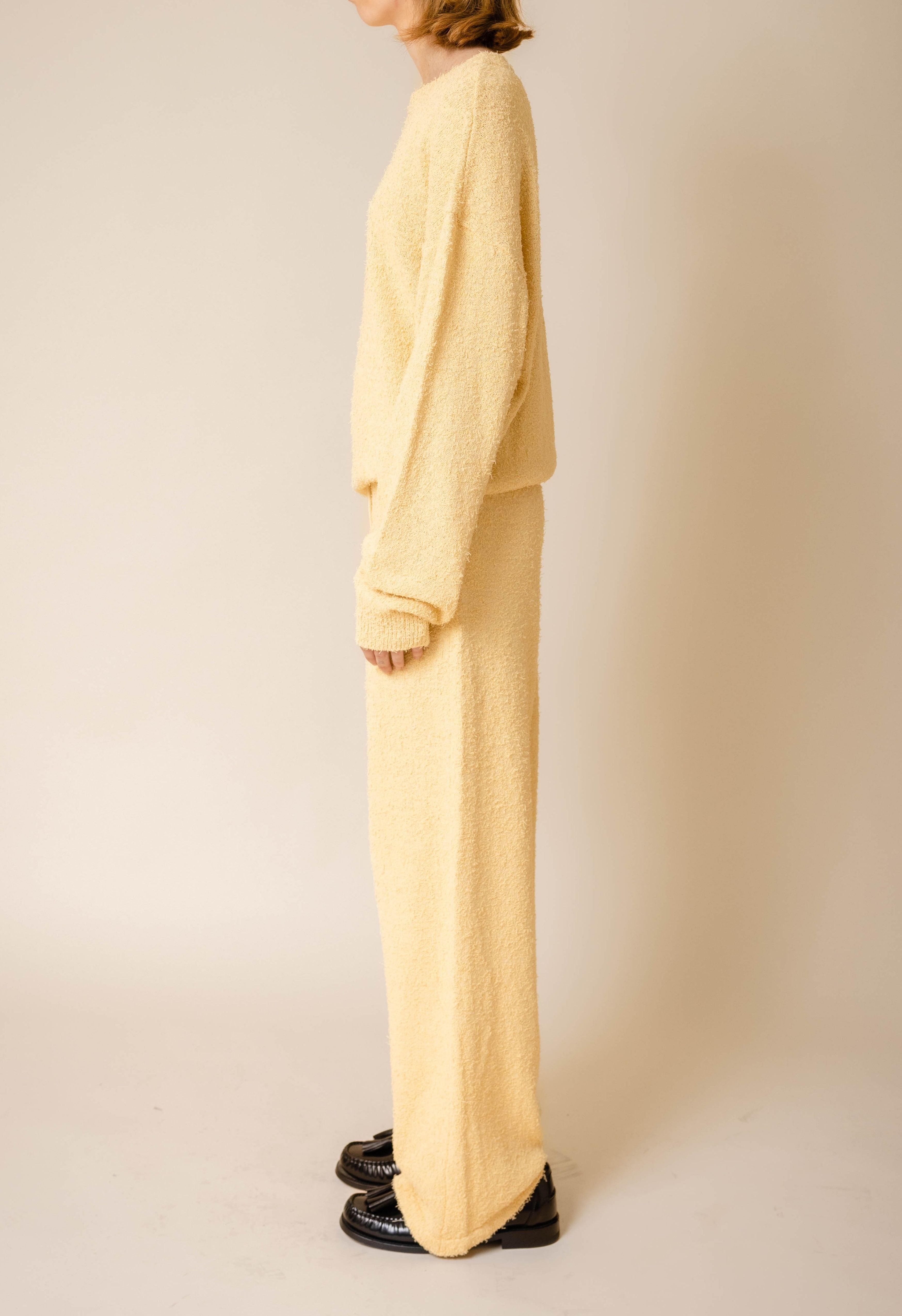 Fuzzy Drawstring Pant In Yellow Product Image