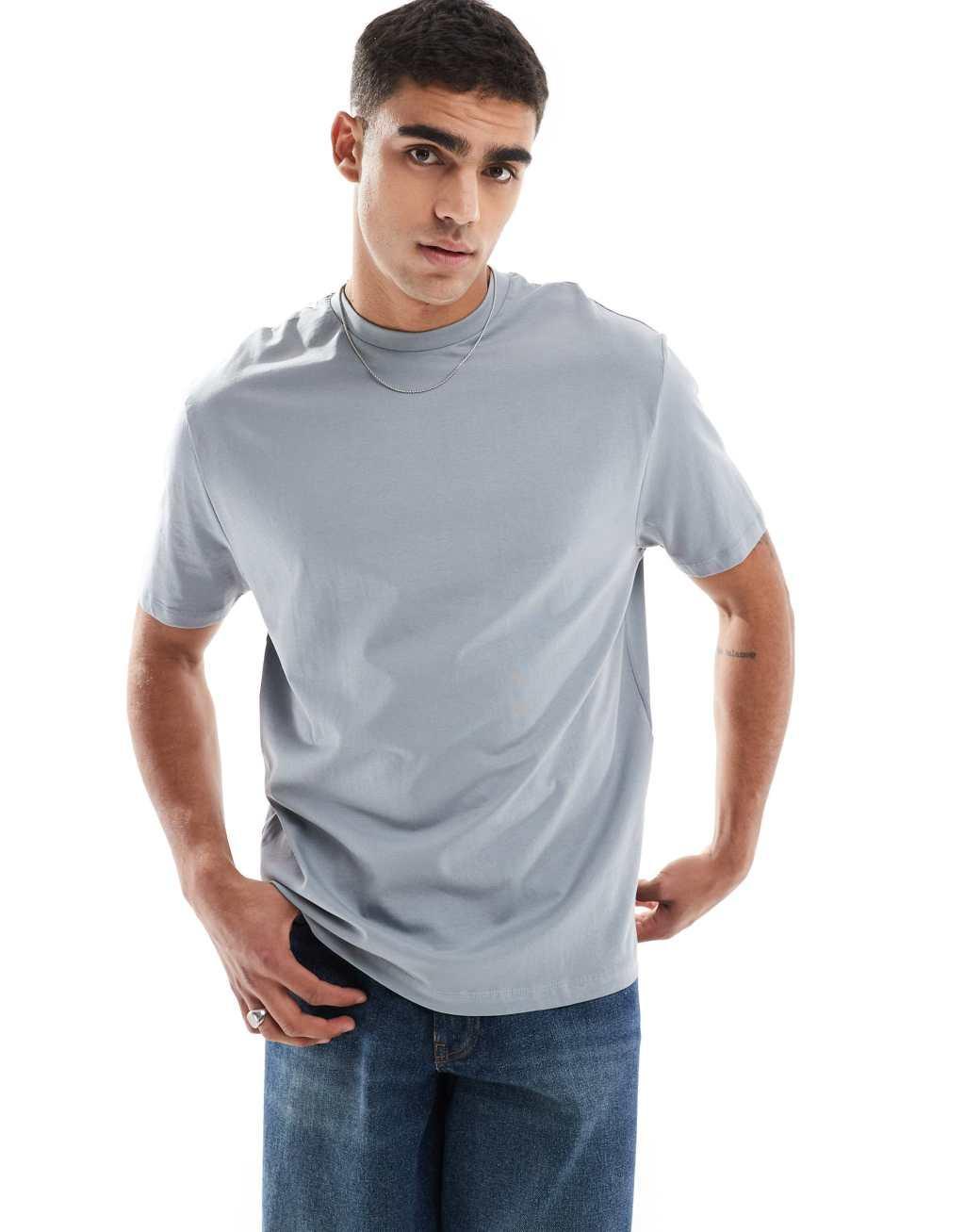 ASOS DESIGN oversized T-shirt in gray with celestial back print Product Image