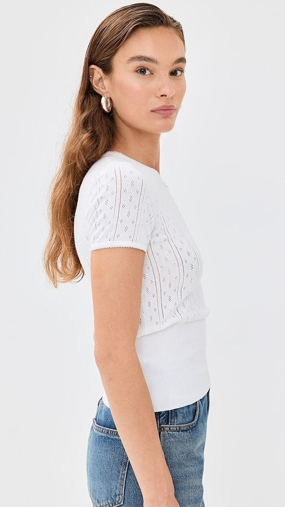 JW Anderson Pointelle Cap Sleeve Top | Shopbop Product Image