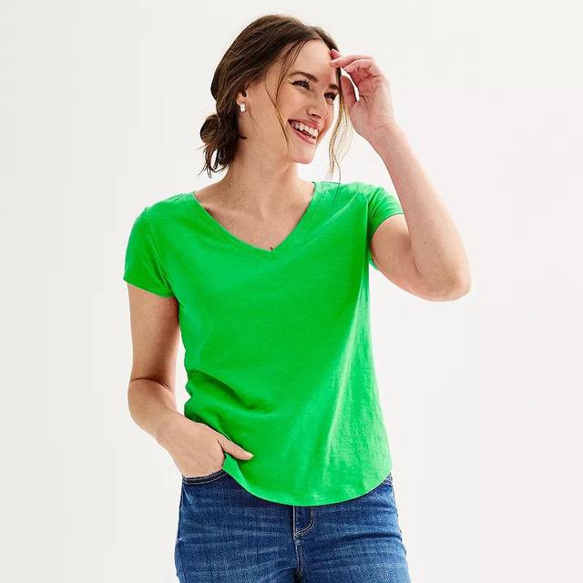 Womens Sonoma Goods For Life Everyday Short Sleeve V-Neck Tee Product Image