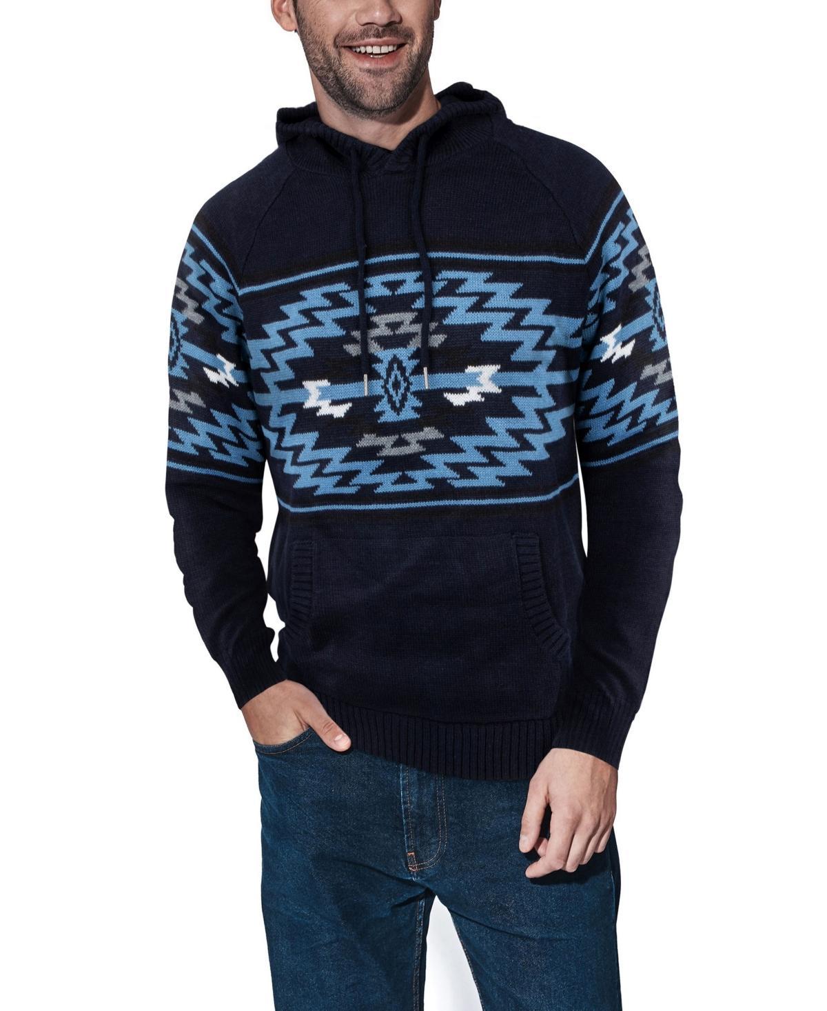 X-Ray Mens Aztec Hooded Sweater Product Image