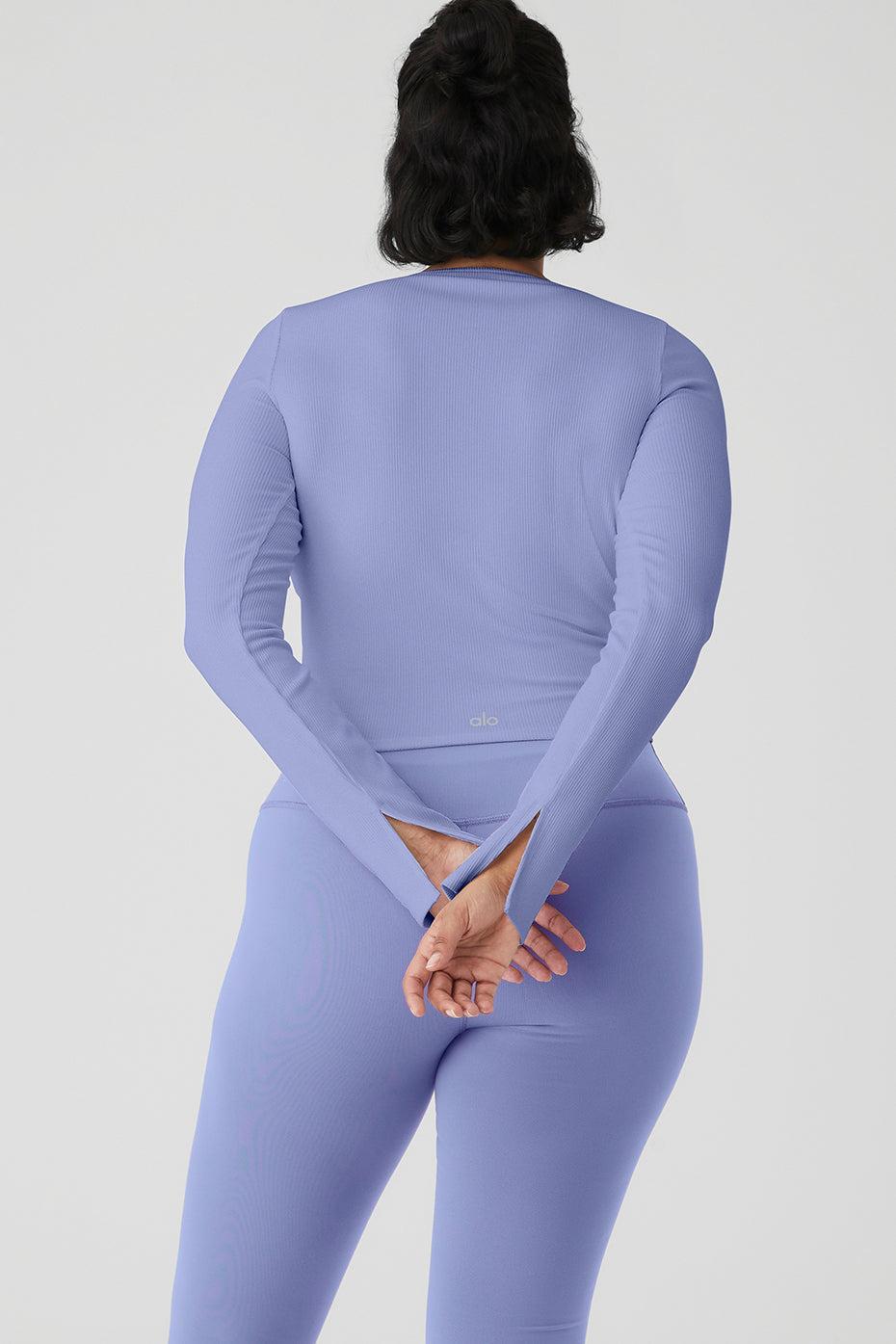 Alosoft Ribbed Show Stopper Long Sleeve Top - Infinity Blue Female Product Image