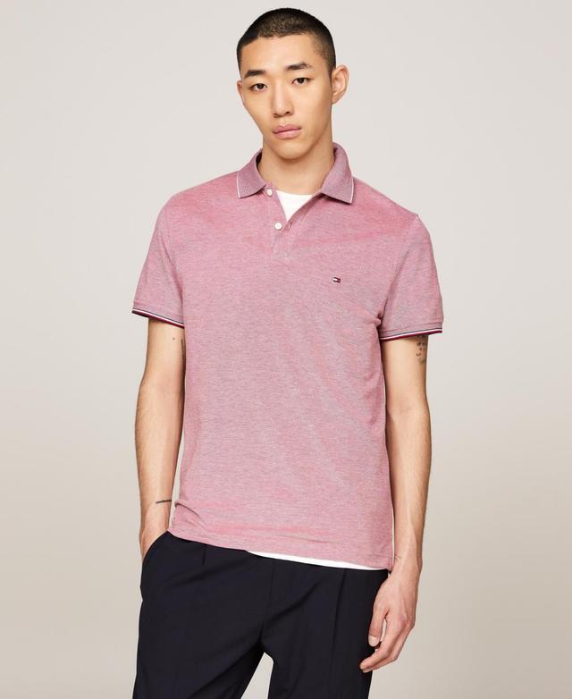 Tommy Hilfiger Mens Slim-Fit Mouline Oxford Polo Shirt Product Image