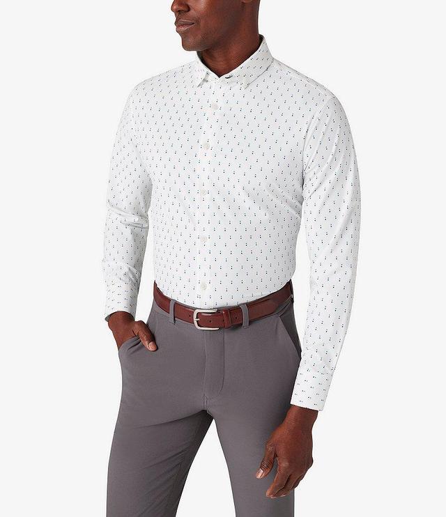 Mizzen+Main Leeward Double Dot Trim Fit Performance Stretch Long Sleeve Woven Shirt Product Image