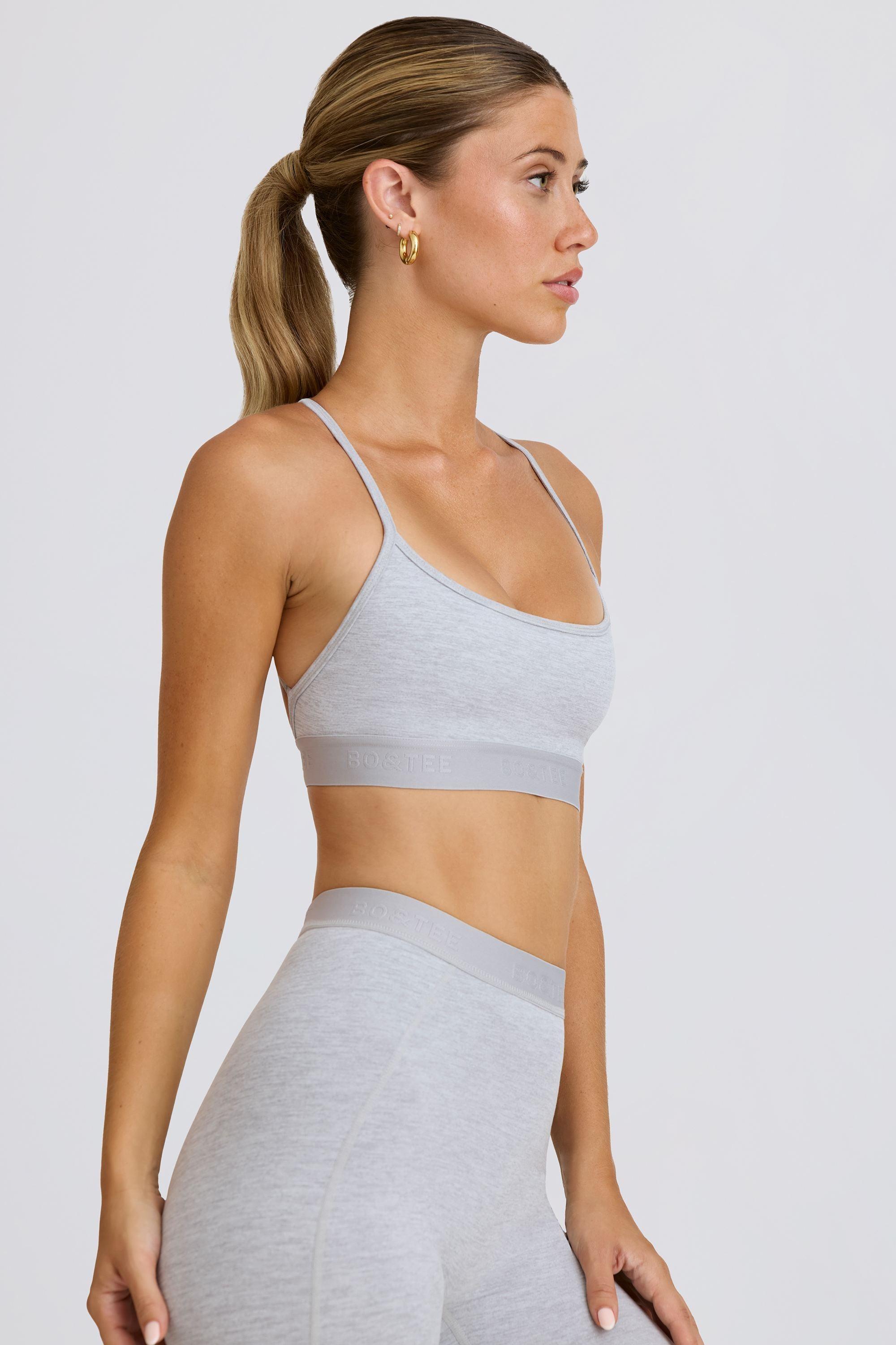 Soft Active Cross-Back Sports Bra in Grey Marl Product Image