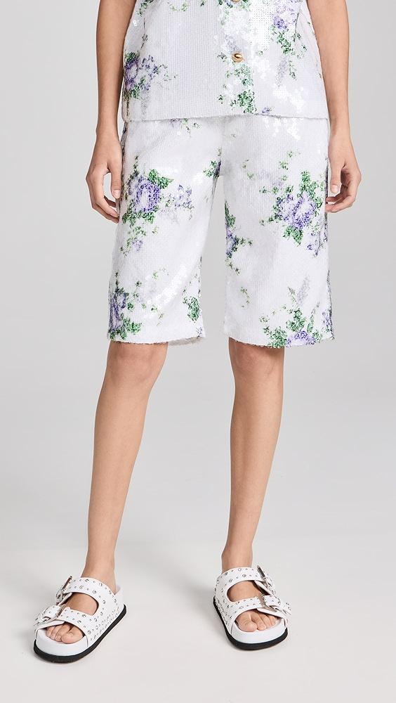 Tanner Fletcher Sid Floral Sequin Shorts | Shopbop Product Image