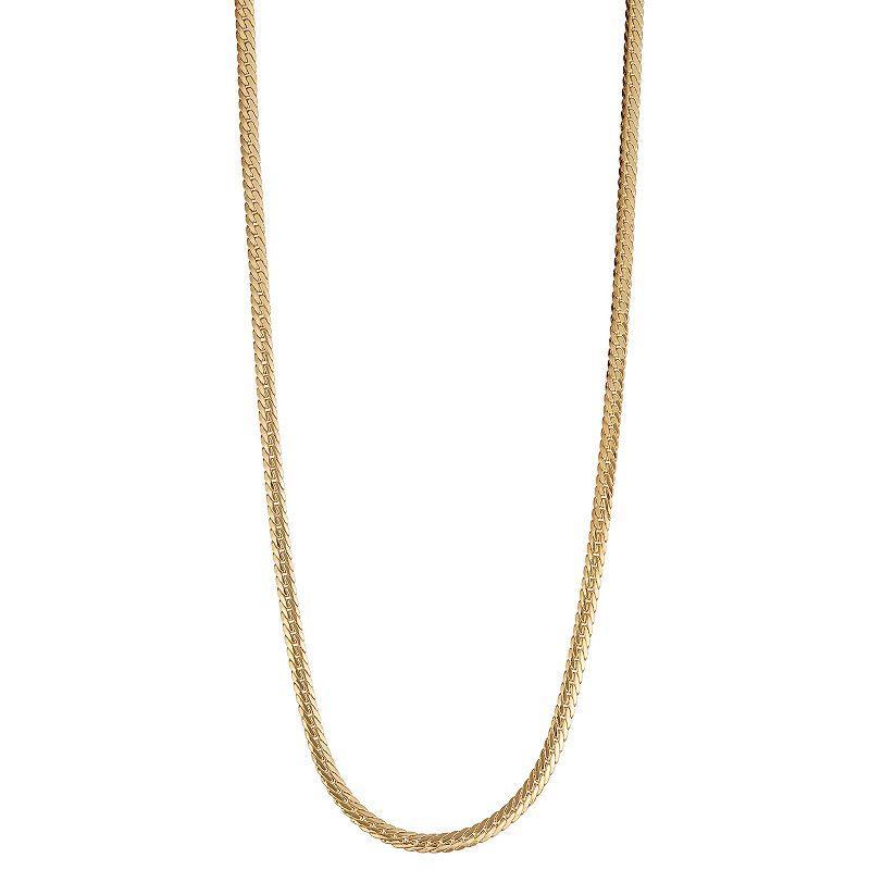 Jordan Blue 10k Gold Herringbone Chain Necklace, Womens Yellow Product Image