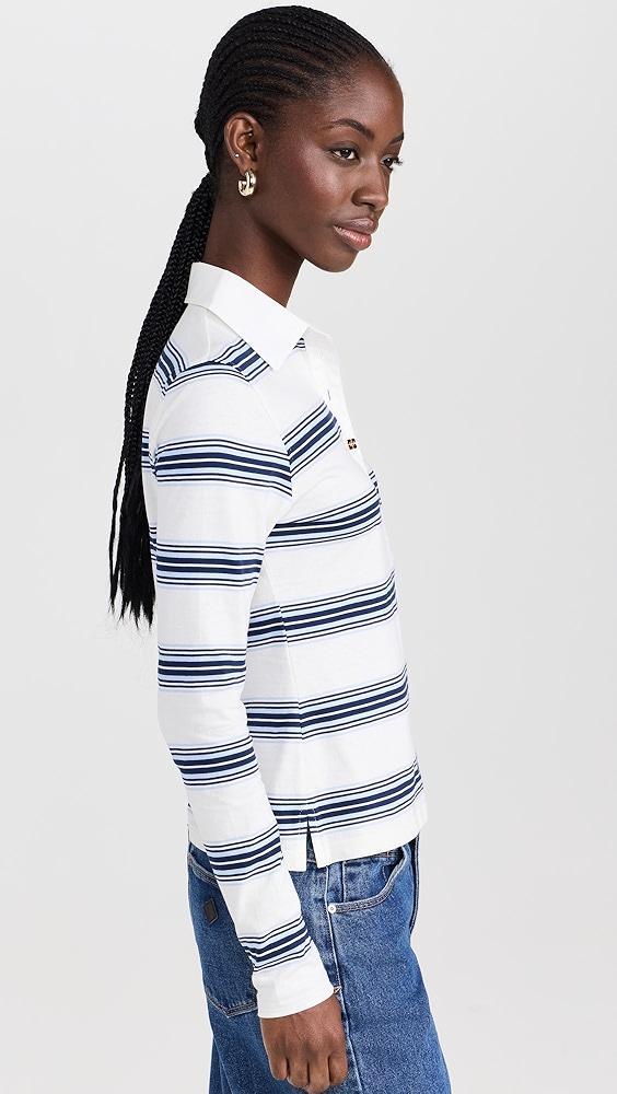 GANNI Thin Jersey Long Sleeve Polo Tee | Shopbop Product Image